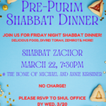 Pre-Purim Shabbat Dinner