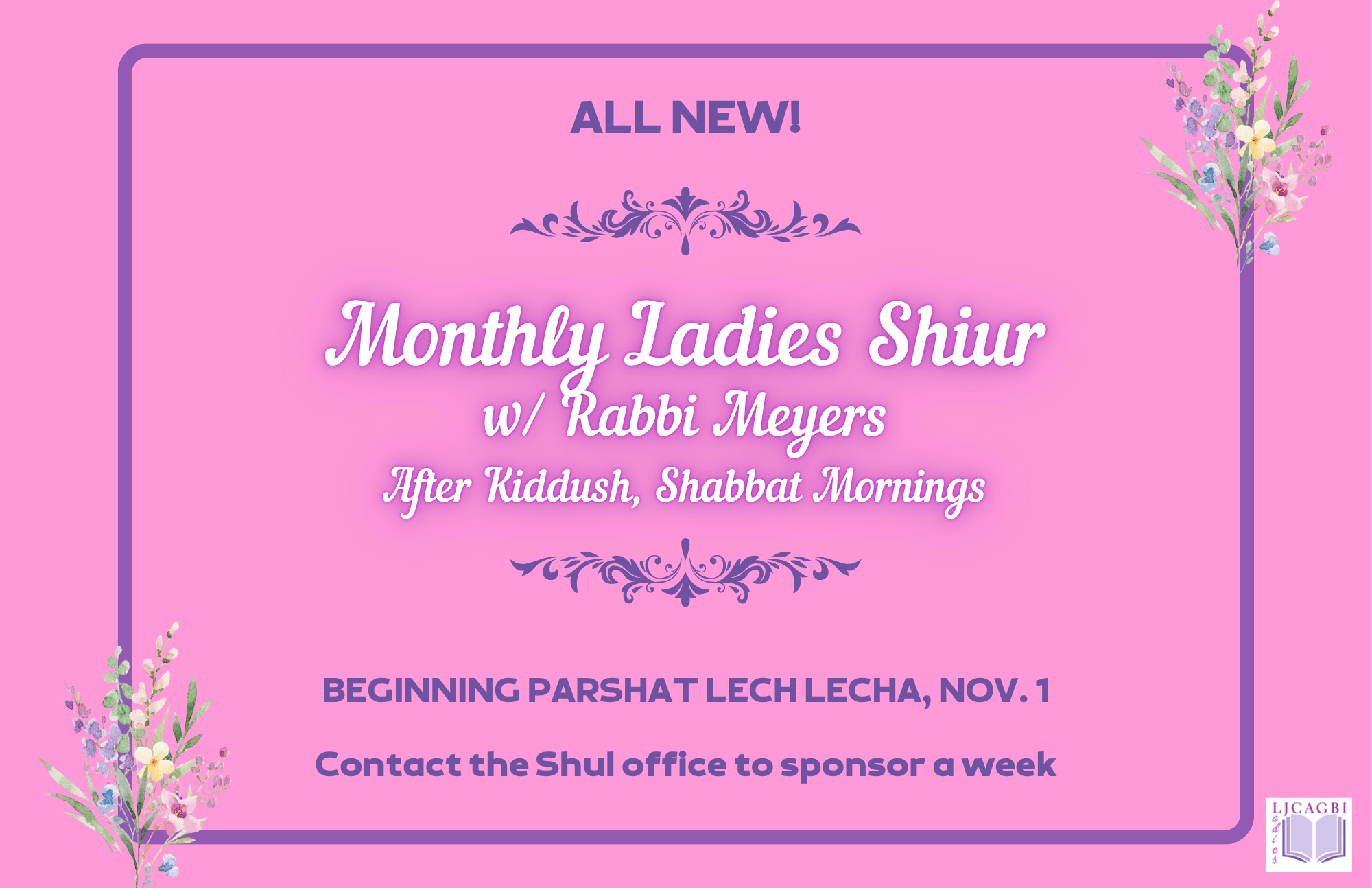 Monthly Ladies Shiur
