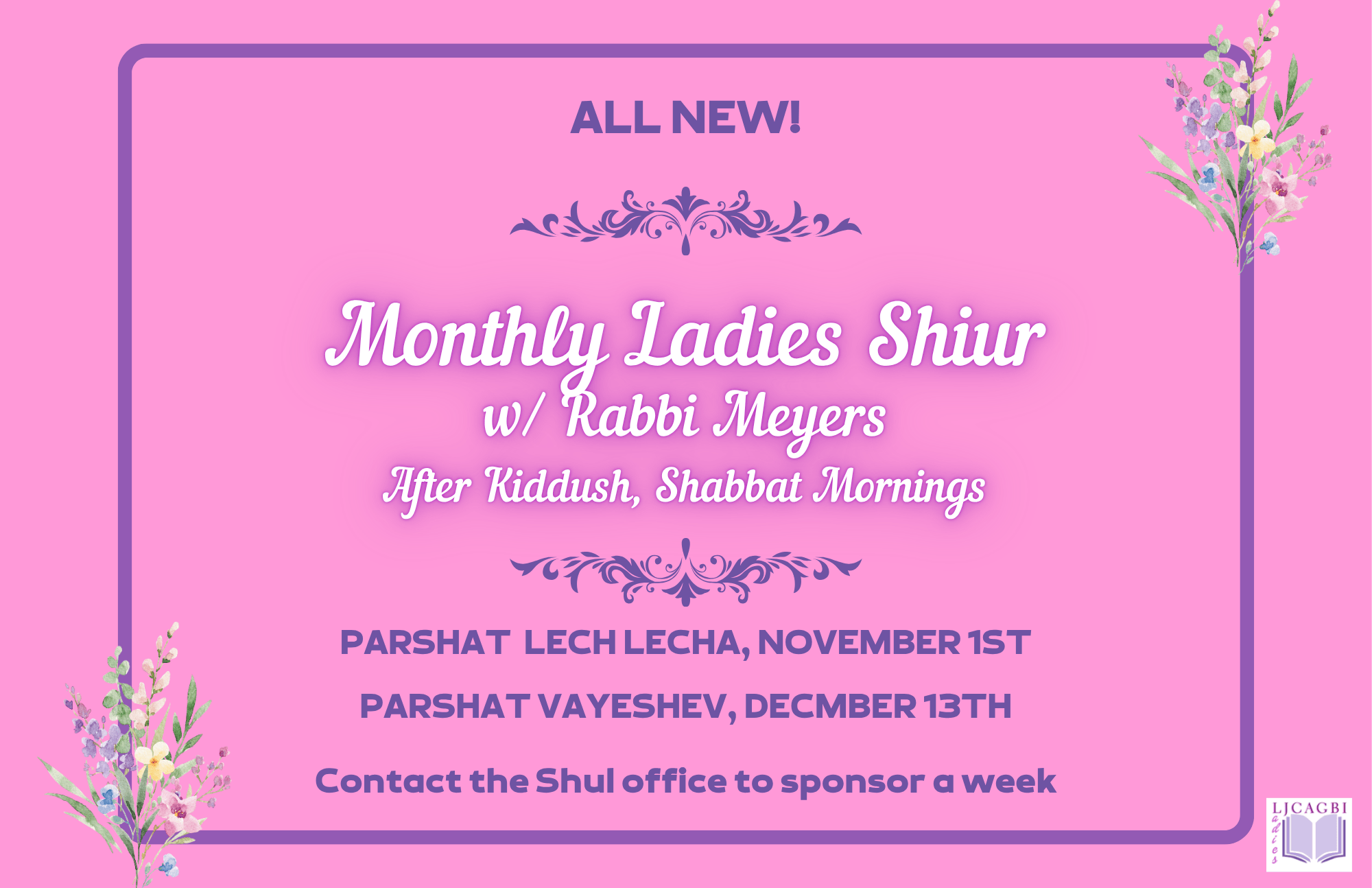 Monthly Ladies Shiur