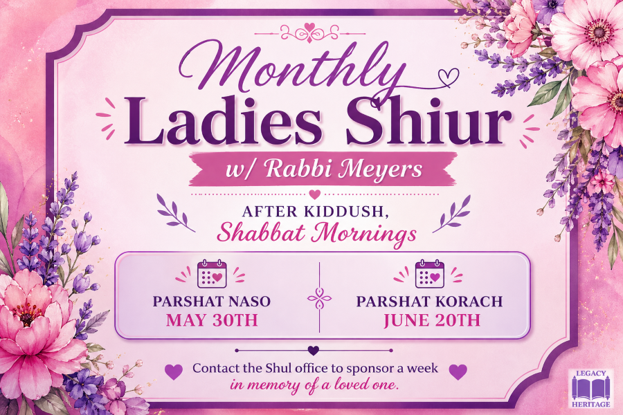 Monthly Ladies Shiur